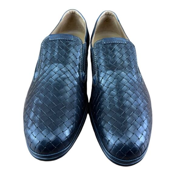 Galizio Torresi Men’s slip on Leather  navy Blue shoes loafers Size 8.5/9|42 EU